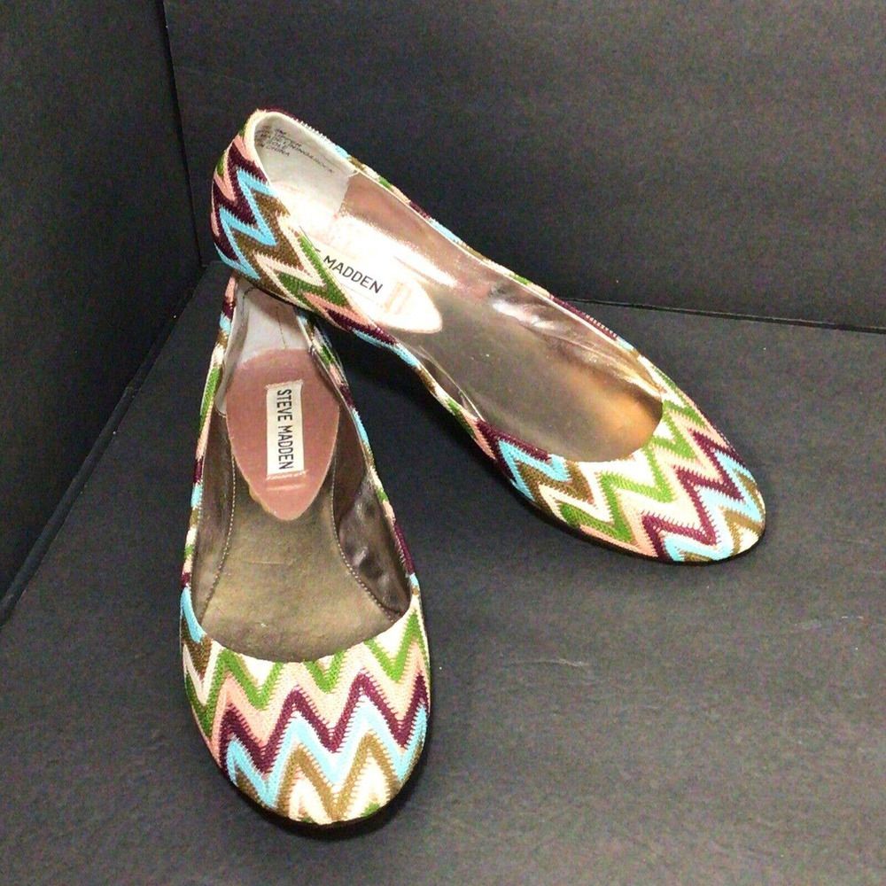 Women's Sandal Steve Madden Ibiza Flat Sz 8M Colorful Pointed Toe Loafer